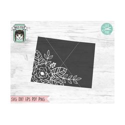wyoming svg file, wyoming cut file, wyoming silhouette svg, floral wyoming svg, state svg file, wyoming flowers svg, sta