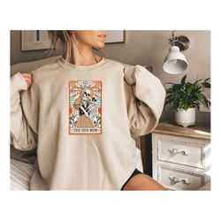 dog mom tarot card  shirt,skeleton tarot card sweatshirt, gift for mom, dog lover sweatshirt, skeleton tarot shirt, hall