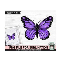 Monarch Butterfly PNG SUBLIMATION, Watercolor Sublimation, Purple Butterfly PNG, Lupus, Epilepsy, Awareness, Pancreatic