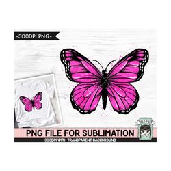 monarch butterfly png sublimation, watercolor butterfly sublimation, pink butterfly png, breast cancer awareness png, wo