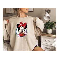minnie head sweatshirt, minnie mouse shirt, minnie ear shirt, disney ear shirt, disney shirt, disney family shirt, disne