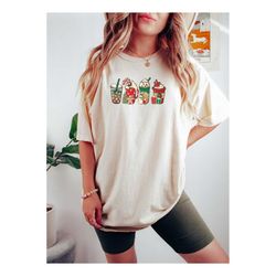 christmas coffee shirt, snowmen sweets snow warm cozy winter women shirt, christmas latte shirt, funny christmas shirts,