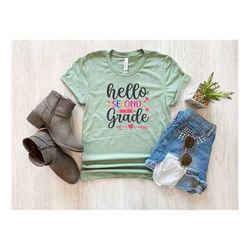 hello second grade shirt, second grade teacher shirt, gift for teachers, teacher shirt, 2nd grade, school shirt,back to