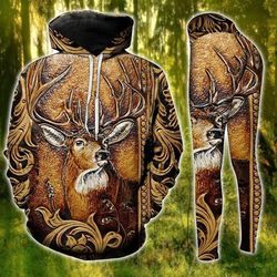 deer hunting leather hoodie or legging v