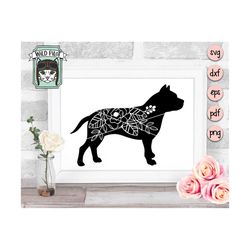 pitbull svg, dog silhouette svg, pitbull clipart, dog mom svg, pit bull svg, dog flowers clip art, dog clipart, pitbull