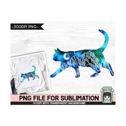 Galaxy Cat PNG SUBLIMATION design, Cat Silhouette PNG, Space png, Cat Clipart, Watercolor png, Adventure png, Mountain S
