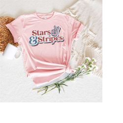 stars and stripes shirt, retro american flag shirt, 4th of july shirts, stars peace and stripes retro, america day shirt
