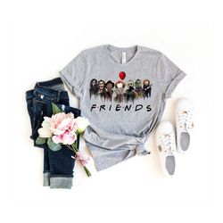 horror characters friends tshirt, friends halloween shirt, horror movie shirt,horror movie killers t-shirt,halloween hor