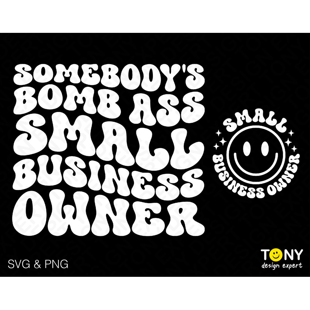 2 Bundle, Somebody's Bomb Ass Small Business Owner Svg Png, Front Back Pocket Groovy Wavy Digital Download Sublimation PNG & SVG File Cricut - 1.jpg