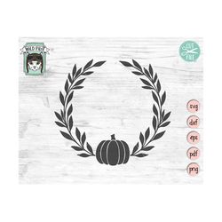 pumpkin svg, pumpkin wreath svg, pumpkin monogram frame svg file, pumpkin cut file, thanksgiving, autumn, fall, harvest,