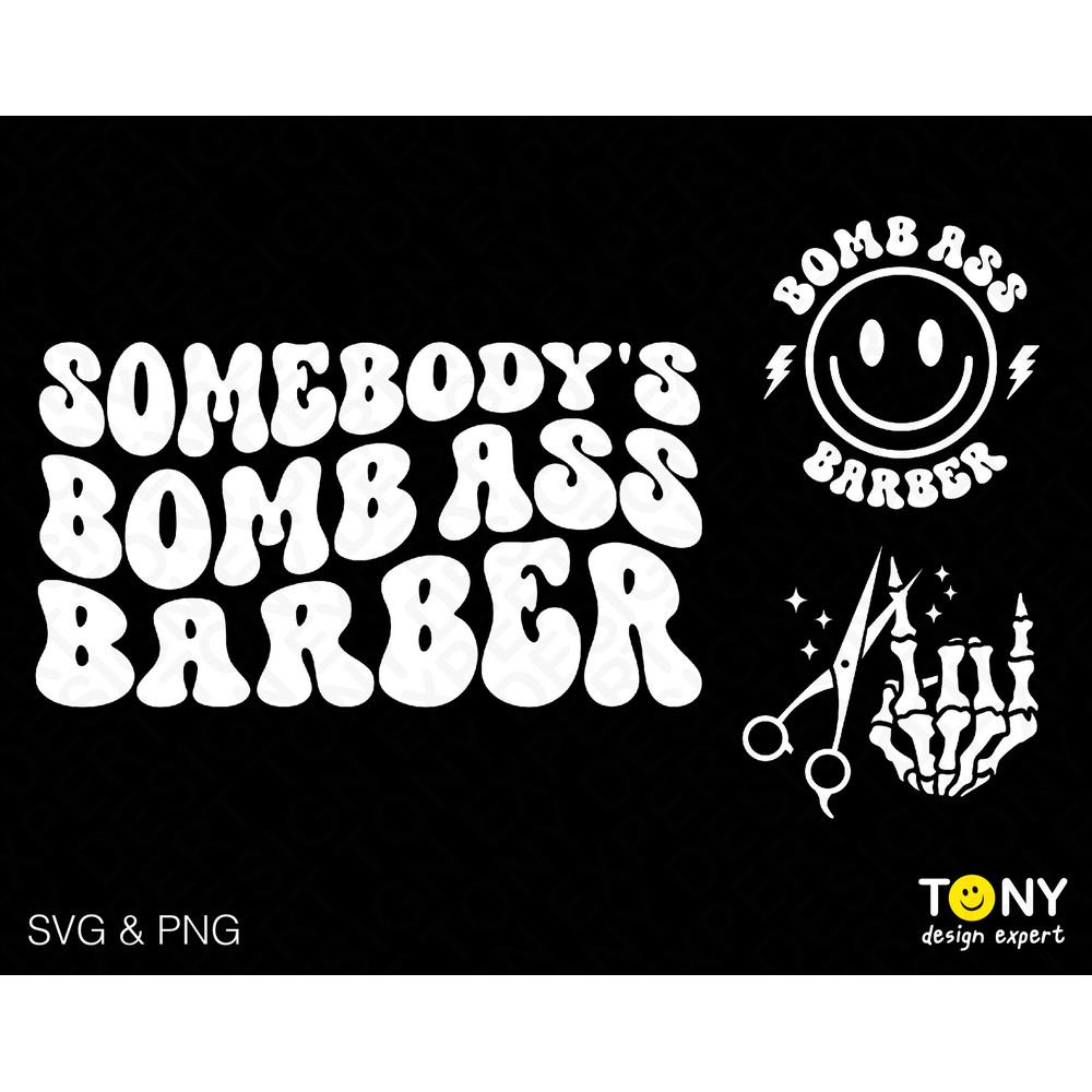 3 Bundle, Somebody's Bomb Ass Barber Svg Png, Front Back Pocket Trendy Groovy Wavy Stacked Digital Download Sublimation PNG & SVG Cricut - 1.jpg