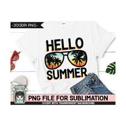 hello summer sublimation designs png, summer vacation png, sunset sunglasses png sublimation file, , palm tree glasses,