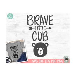 Brave Little Bear SVG, Bear Cub svg, Baby Bear Clipart, Bear Clip Art, Bear svg file, Arrow SVG, vector, cut file
