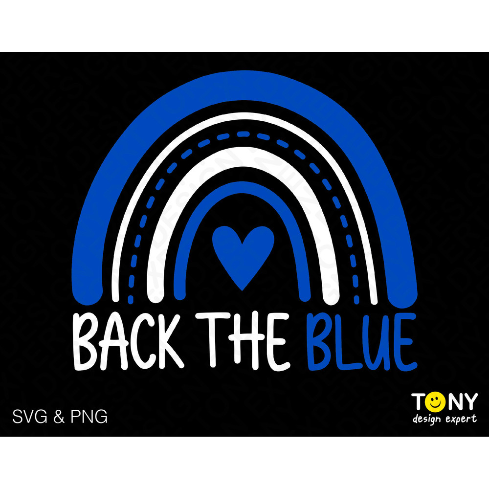 Back The Blue Svg Png, Police Svg, Thin Blue Line Svg, Police Appreciation Gift Idea Digital Download Sublimation PNG & SVG Cricut Cut File - 1.jpg