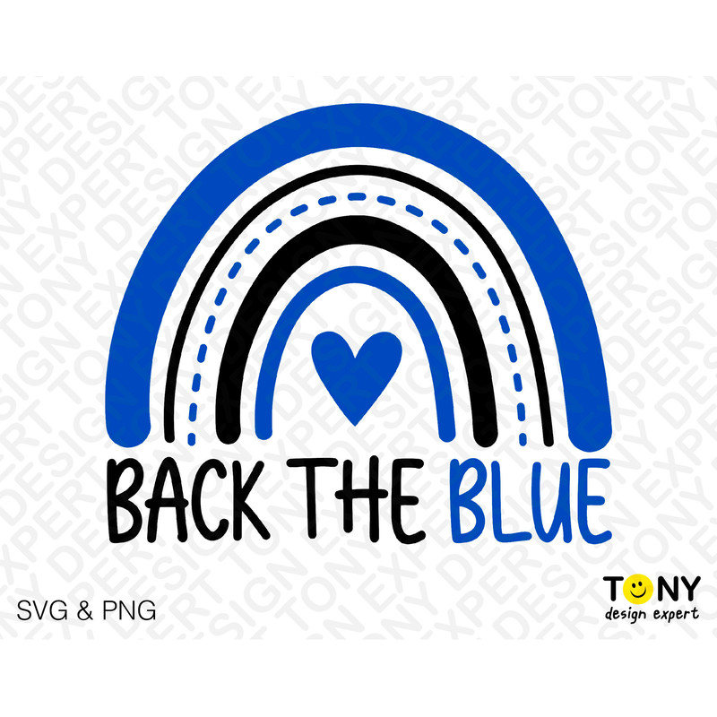 Back The Blue Svg Png, Police Svg, Thin Blue Line Svg, Police Appreciation Gift Idea Digital Download Sublimation PNG & SVG Cricut Cut File - 2.jpg