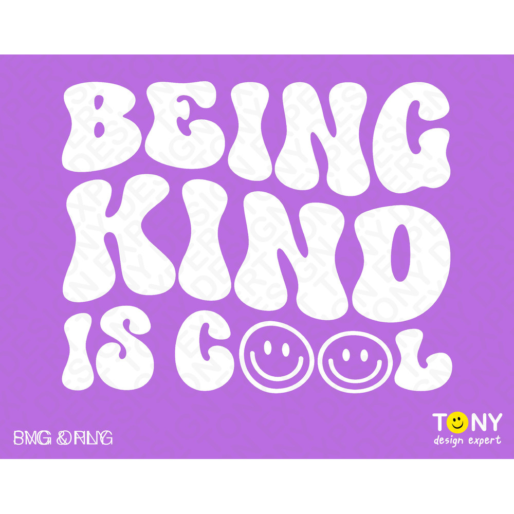 Being Kind Is Cool Svg Png, Choose Kindness Svg, Purple Svg, Trendy Retro Groovy Wavy Stacked Digital Download Sublimation PNG & SVG Cricut - 3.jpg