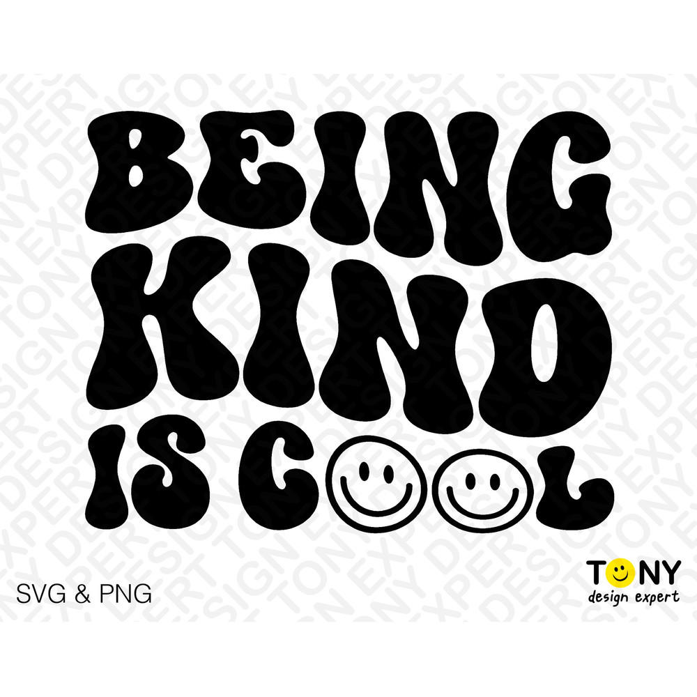 Being Kind Is Cool Svg Png, Choose Kindness Svg, Purple Svg, Trendy Retro Groovy Wavy Stacked Digital Download Sublimation PNG & SVG Cricut - 4.jpg