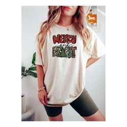 xmas shirt, christmas shirt, merry and bright shirt, christmas tshirt, holiday shirt for women, merry and bright t shirt