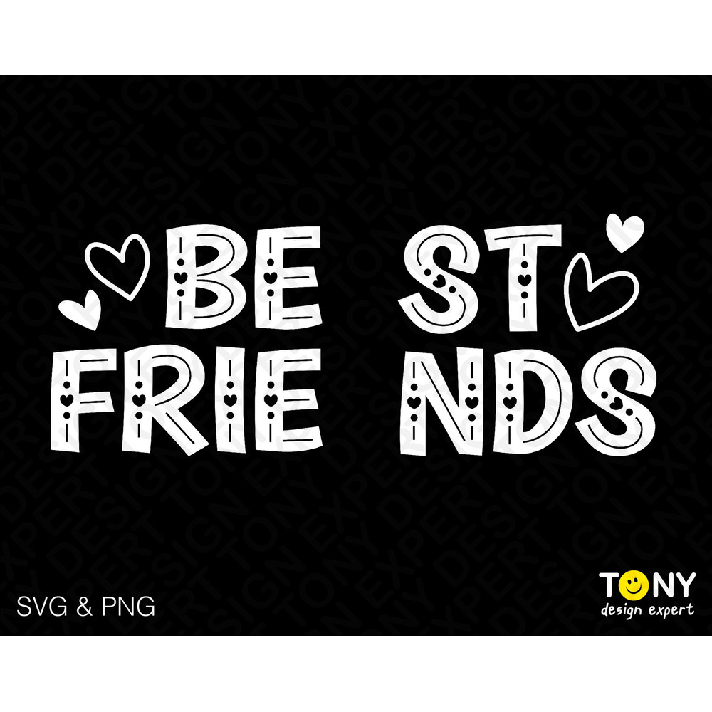 Best Friends Heart Svg Png, Friendship Svg, Mini Heart Svg, Bff Matching Gifts Idea Digital Download Sublimation PNG & SVG File For Cricut - 1.jpg