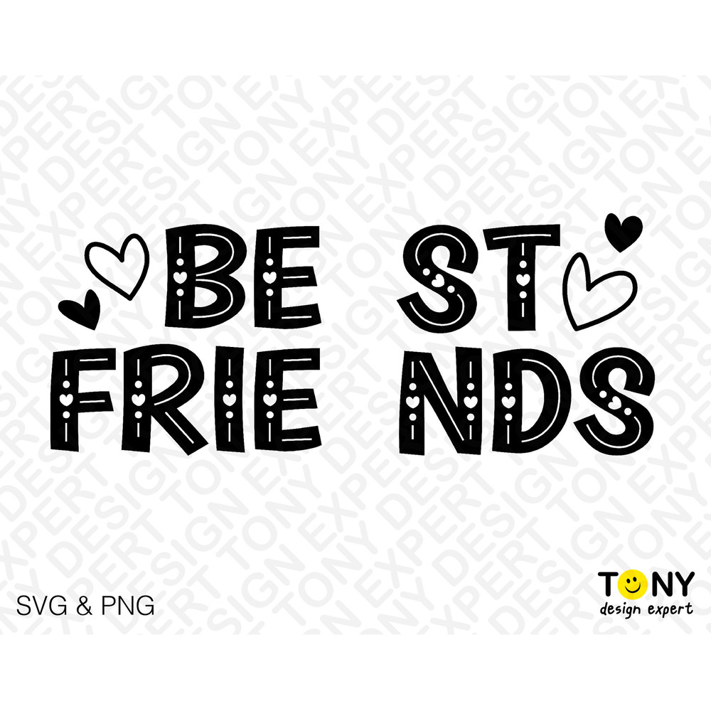 Best Friends Heart Svg Png, Friendship Svg, Mini Heart Svg, Bff Matching Gifts Idea Digital Download Sublimation PNG & SVG File For Cricut - 2.jpg
