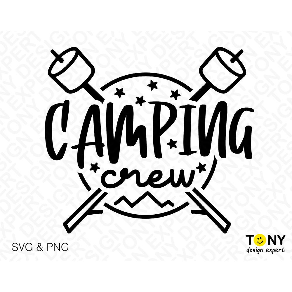 Camping Crew Svg Png, Marshmallows Svg, Camping Svg, Campfire Svg, Happy Camper, Camping Gift Digital Download Sublimation PNG & SVG Cricut - 2.jpg