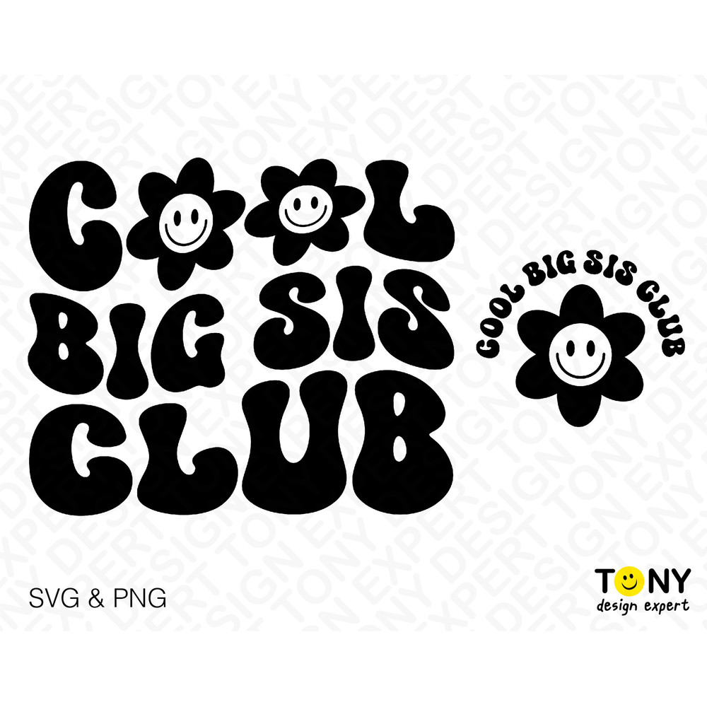 Cool Big Sis Club Svg Png Baby Announcement Front Back Pocket Trendy Retro Groovy Wavy Stacked Digital Download Sublimation PNG & SVG Cricut - 4.jpg
