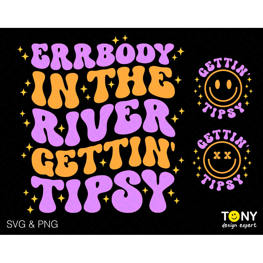 Errbody In The River Getting Tipsy Svg Png, Trendy Retro Groovy Wavy Stacked Front Back Pocket Digital Download Sublimation PNG & SVG Cricut - 1.jpg