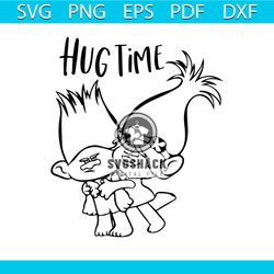 hug time svg free, trolls svg, disney svg, instant download, poppy svg, shirt design, troll hair svg, branch svg, quote