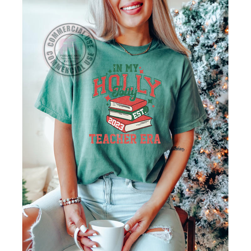 In My Holly Jolly Png, Teacher Era Png, Trendy Christmas Png, Retro Teacher Christmas, Varsity Christmas, Teacher Christmas, Jolly Teacher - 4.jpg