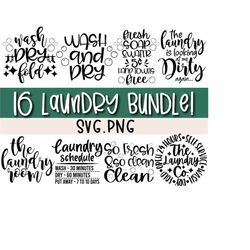 laundry 16 pack bundle svg/png, laundry room wash dry fold repeat soap sublimation design, bathroom laundry co cleaning