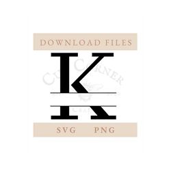 Split Letter Monogram K | Letter SVG | Letter PNG | Digital Download