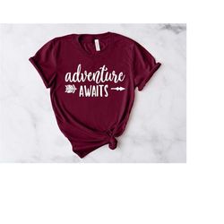 Adventure Awaits With Arrow Shirt, Adventure Shirt, Explore More Shirt, Climbing Shirt, Camping Shirt, Camping Fire, Cam