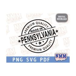 made in pennsylvania svg, penn svg, united states svg, penna state svg, pa stamp svg, pa silhouette svg, vector design