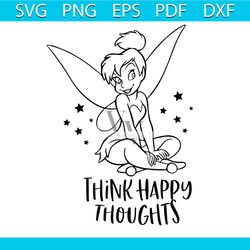think happy thoughts svg free, disney svg, tinkerbell svg, instant download, pixie svg, shirt design, tinkerbell svg, fa