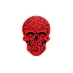 skull, sugar skull tattoo drip die-cut sticker 3x3