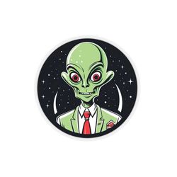 alien sci-fi ufo drip die-cut sticker 3x3