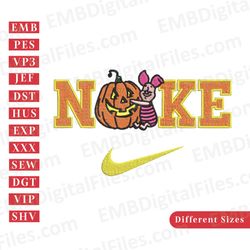 halloween piglet pooh nike embroidery design