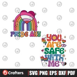 you are safe with me rainbow pride svg graphic design file