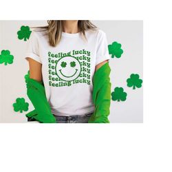 feeling lucky patrick's day shirt, shamrock green womens shirt, st patricks day shirt, st paddys, cute st pattys shirt,