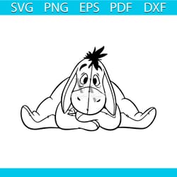eeyore donkey svg free, disney svg, winnie the pooh svg, instant download, silhouette cameo, free vector files, free dis