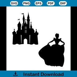 cinderella castle svg, disney svg, cinderella svg, castle svg, prince svg, sliper svg, magic svg, fairy svg, cinderella