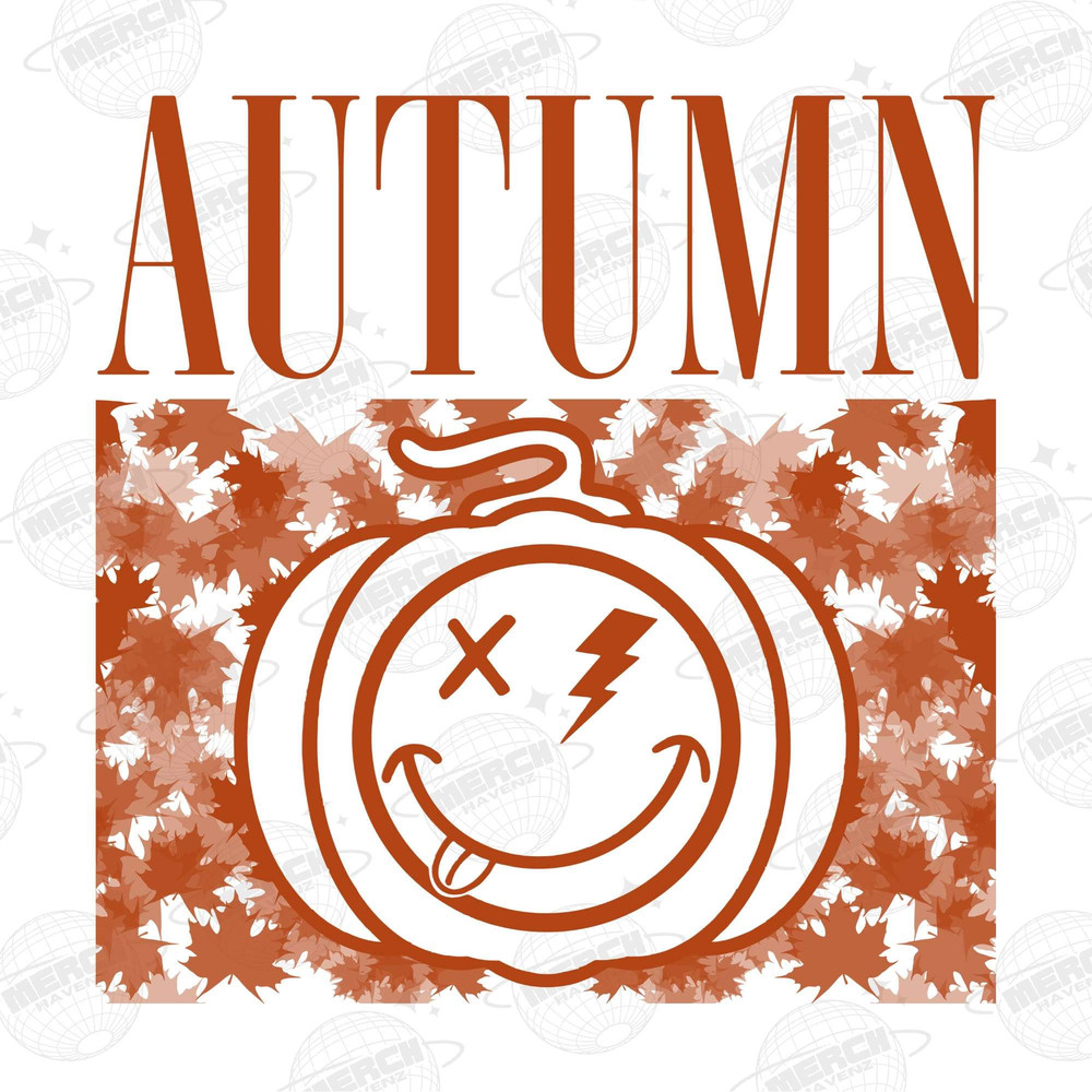 Autumn Pumpkin Fall Orange Smile Face Tongue Face (2 Files) WSleeve Pumpkins Watercolor Digital Download Instant PNG File - 1.jpg