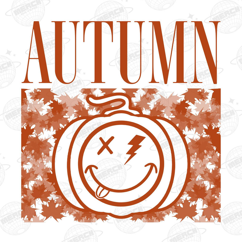 Autumn Pumpkin Fall Orange Smile Face Tongue Face (2 Files) WSleeve Pumpkins Watercolor Digital Download Instant PNG File - 1.jpg