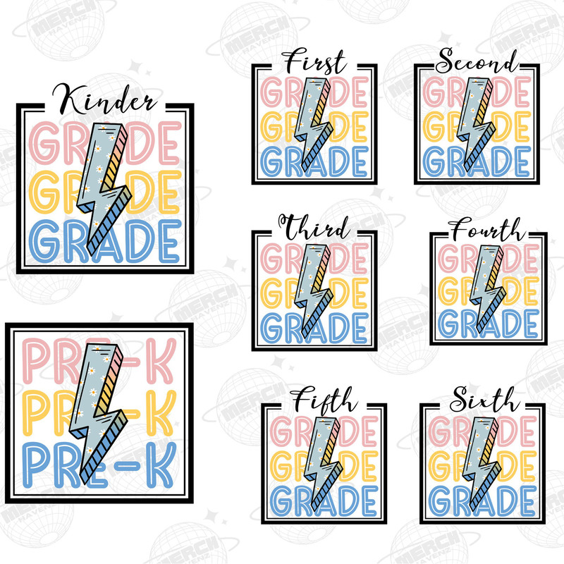 Back to School Bundle, Kindergarten, Pre K PNG, First Day Of School, School Png, Retro PNG, First Second Third Grade Design, School Png - 1.jpg