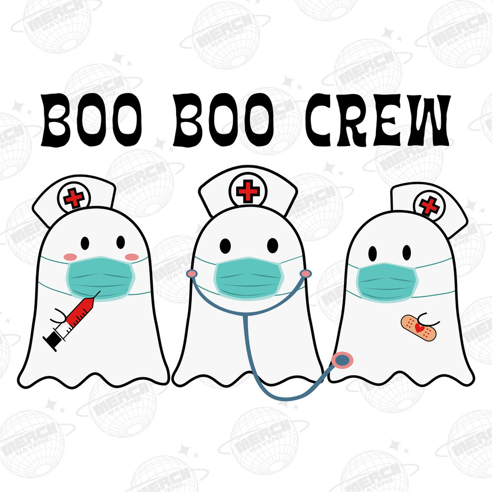 Boo Boo Crew PNG File, Ghost Nurse Png, Funny Nurse Png, Cute Ghost Png, Halloween Png, Nursing Png, Spooky Png, Instant Download - 1.jpg