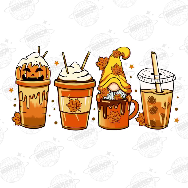 Boo latte PNG, cute scary fall halloween horror iced coffee pumpkin spice autumn digital file Sublimation design hand drawn Printable Tshirt - 1.jpg