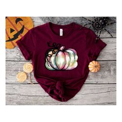watercolor pumpkin t-shirt, colorful pumpkin shirt, watercolor pumpkins, halloween shirt, autumn shirt, cute fall shirt,