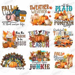 fall bundle png, pumpkin spice junkie png, fall for jesus, c
