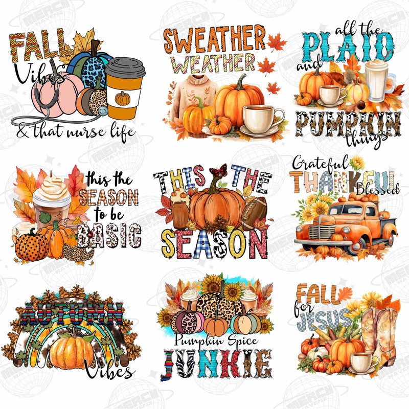 Fall Bundle Png, Pumpkin Spice Junkie Png, Fall For Jesus, Cowhide, Western PNG, Thankful PNG, Sublimation Designs, Digital Download, Fall - 1.jpg