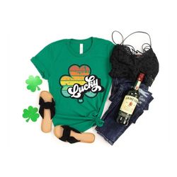 st. patrick's day lucky retro shirt,st. patricks day shirt,shamrock lucky lips,four leaf clover,shamrock shirts,patrick'